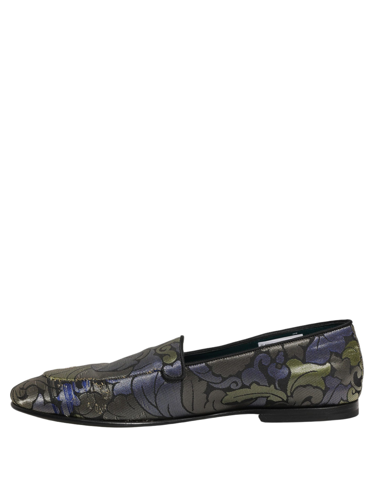 Dolce & Gabbana Men's Leather Loafer Slip-On Shoes - Multicolor Patterned Floral Jacquard
