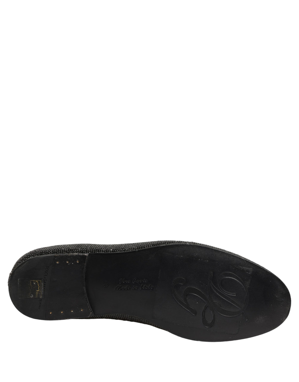 Dolce & Gabbana Men's Leather & Crystal Loafer Slip-On Shoes - Black