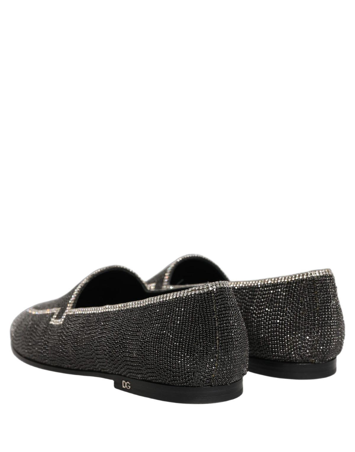 Dolce & Gabbana Men's Leather & Crystal Loafer Slip-On Shoes - Black
