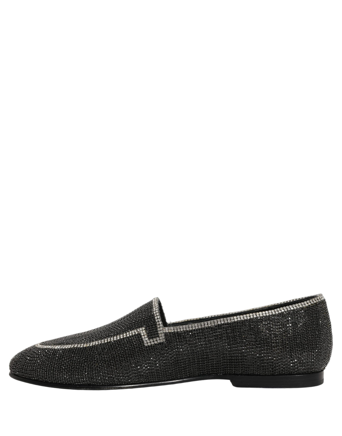 Dolce & Gabbana Men's Leather & Crystal Loafer Slip-On Shoes - Black