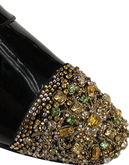 Dolce & Gabbana 501 Men's Leather & Crystal Derby Lace-Up Shoes - Black