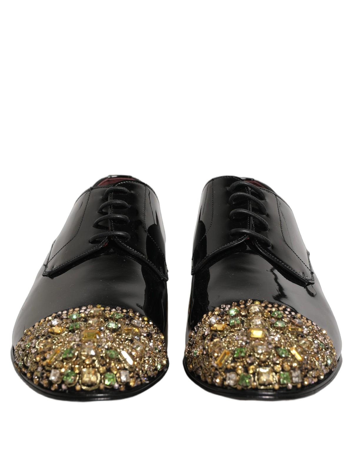 Dolce & Gabbana 501 Men's Leather & Crystal Derby Lace-Up Shoes - Black