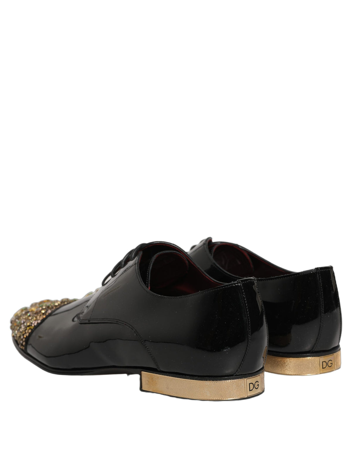 Dolce & Gabbana 501 Men's Leather & Crystal Derby Lace-Up Shoes - Black
