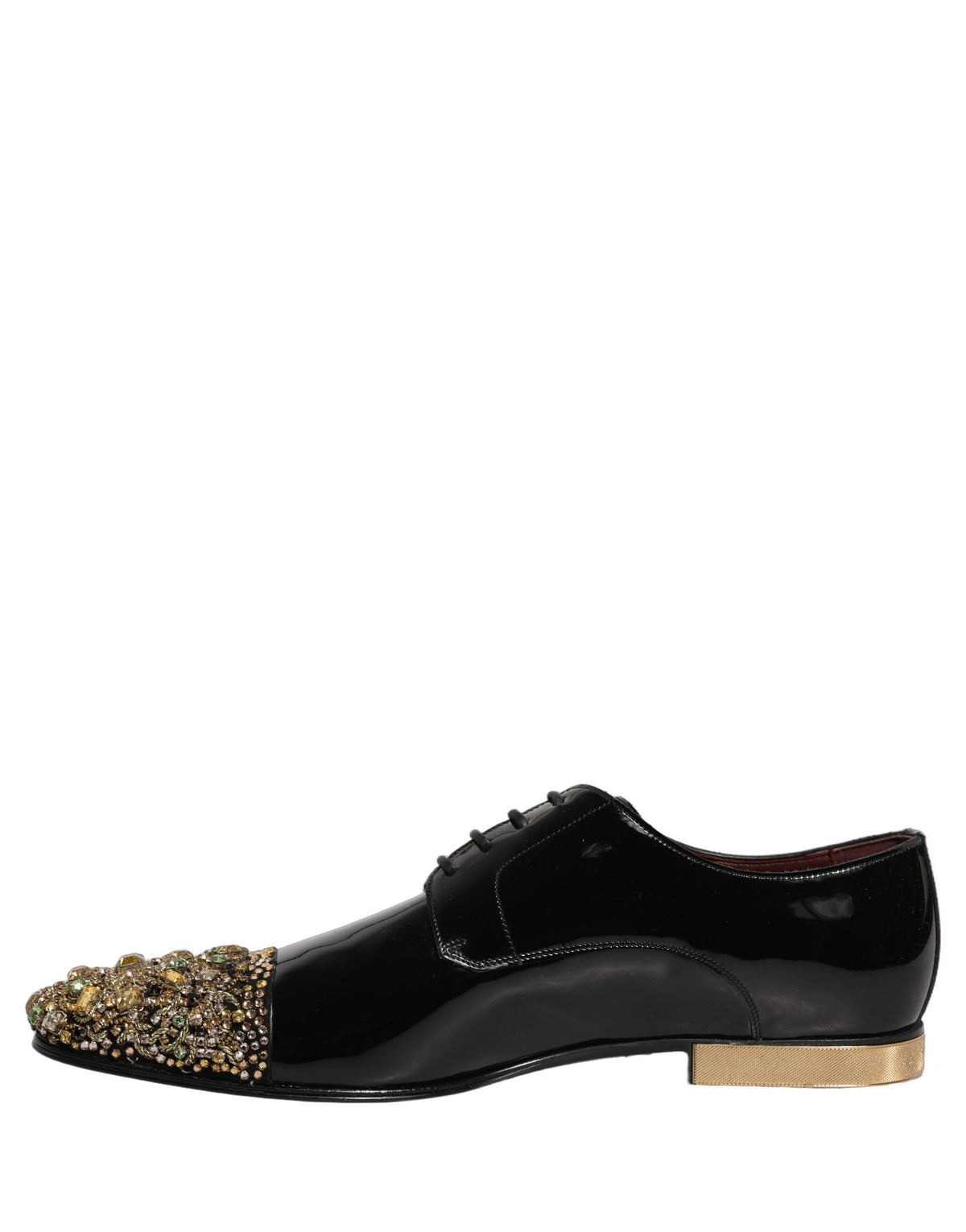 Dolce & Gabbana 501 Men's Leather & Crystal Derby Lace-Up Shoes - Black