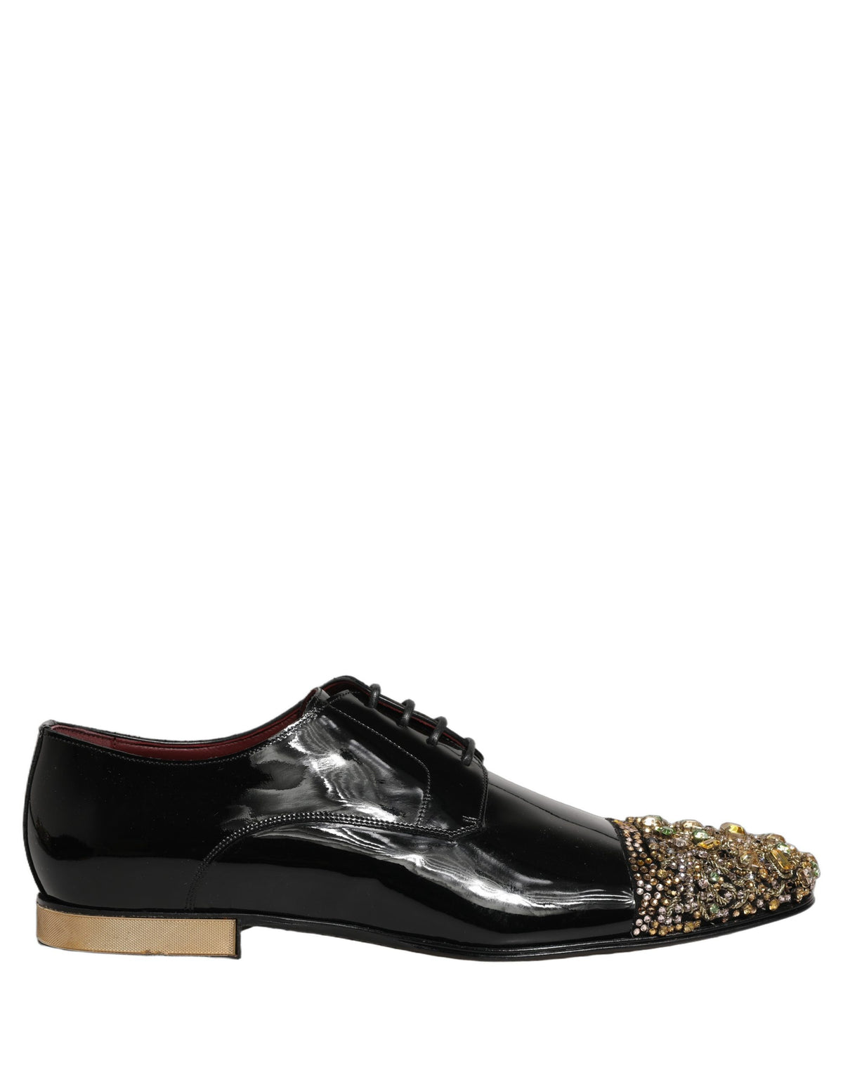 Dolce & Gabbana 501 Men's Leather & Crystal Derby Lace-Up Shoes - Black