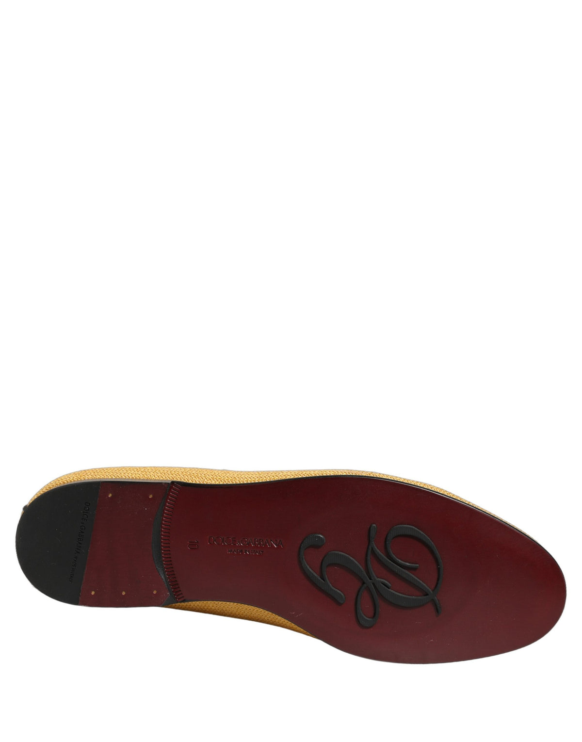 Dolce & Gabbana Men's Leather Loafer Slip-On Shoes - Yellow