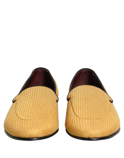Dolce & Gabbana Men's Leather Loafer Slip-On Shoes - Yellow