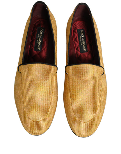 Dolce & Gabbana Men's Leather Loafer Slip-On Shoes - Yellow