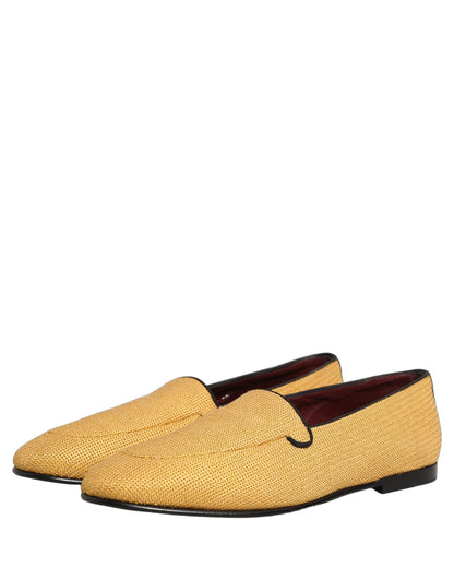 Dolce & Gabbana Men's Leather Loafer Slip-On Shoes - Yellow