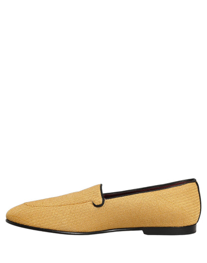 Dolce & Gabbana Men's Leather Loafer Slip-On Shoes - Yellow
