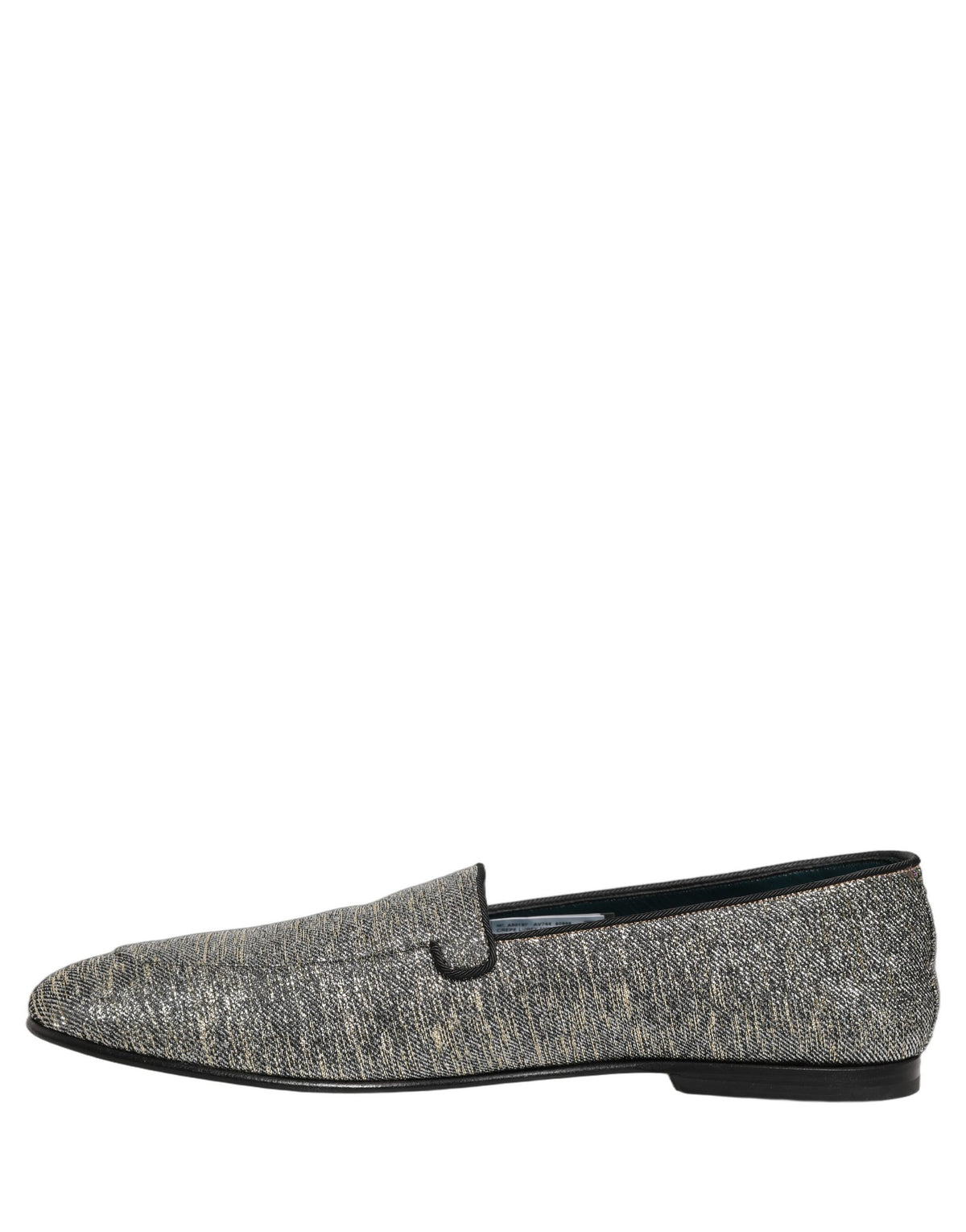 Dolce & Gabbana Men's Leather & Lurex Loafer Slip-On Shoes - Gray