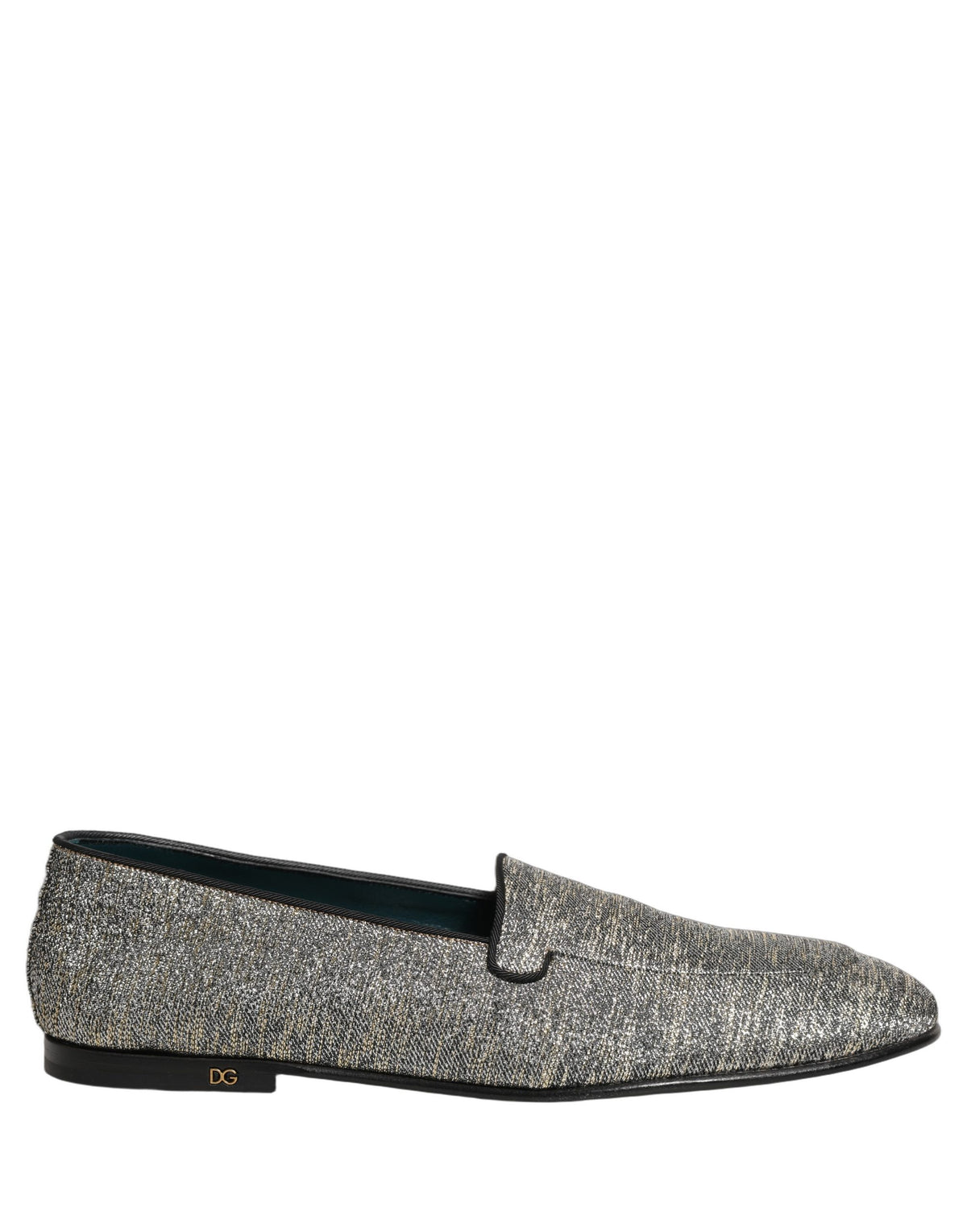 Dolce & Gabbana Men's Leather & Lurex Loafer Slip-On Shoes - Gray