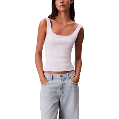 Calvin Klein Jeans Women's Stretch Cotton Tank Top - White