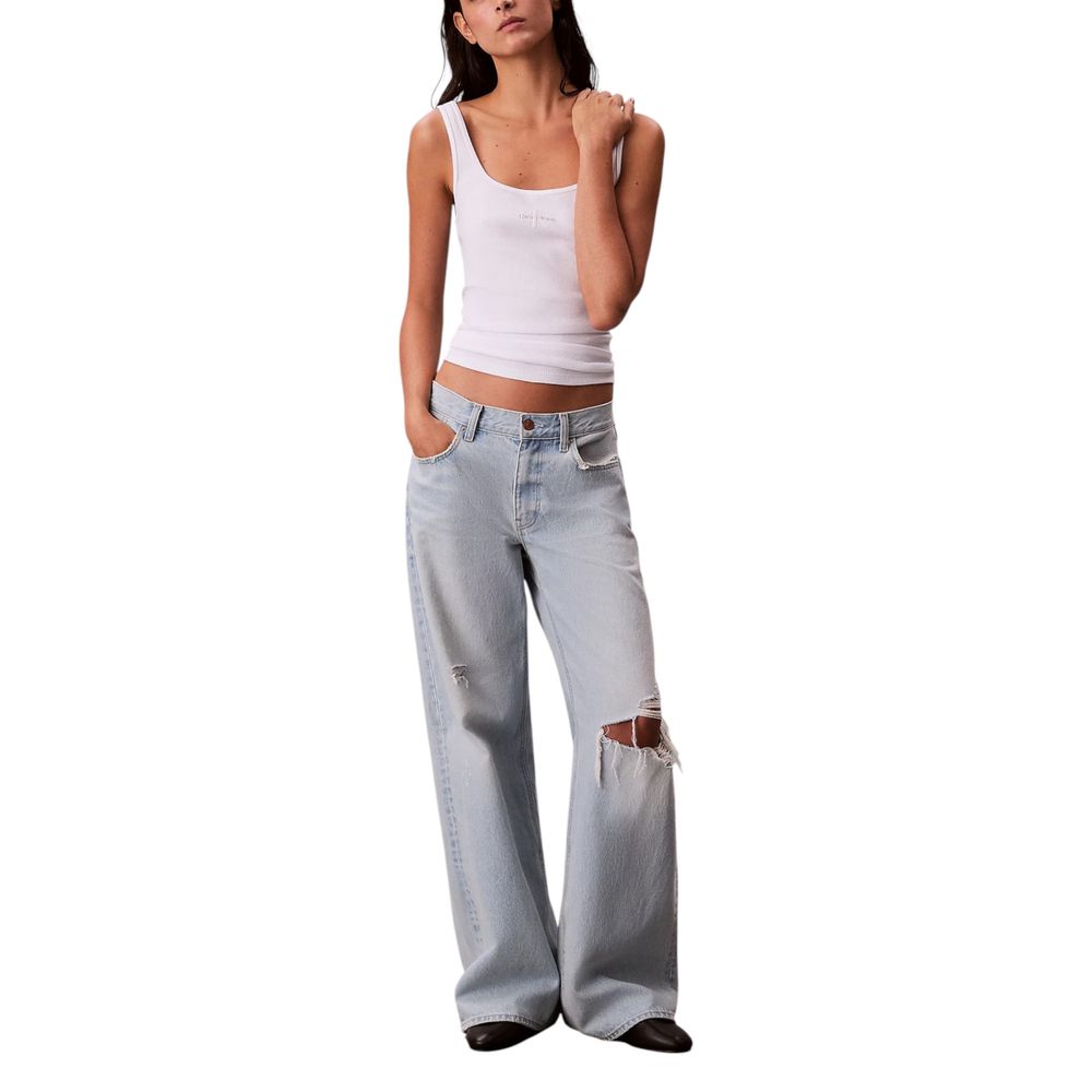 Calvin Klein Jeans Women's Stretch Cotton Tank Top - White