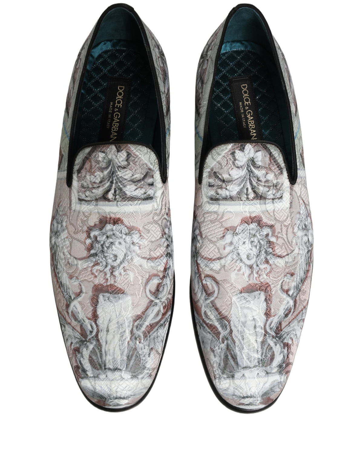 Dolce & Gabbana Men's Leather & Velvet Loafer Slip-On Shoes - Multicolor