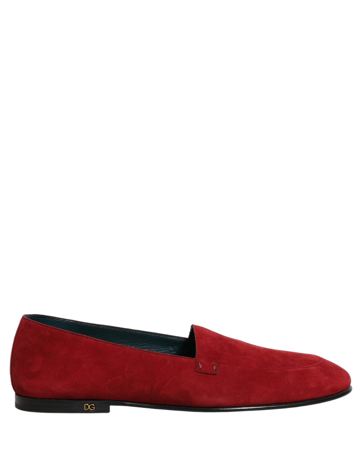 Dolce & Gabbana Men's Suede Leather Low-Heel Loafer Slip-On Shoes - Red