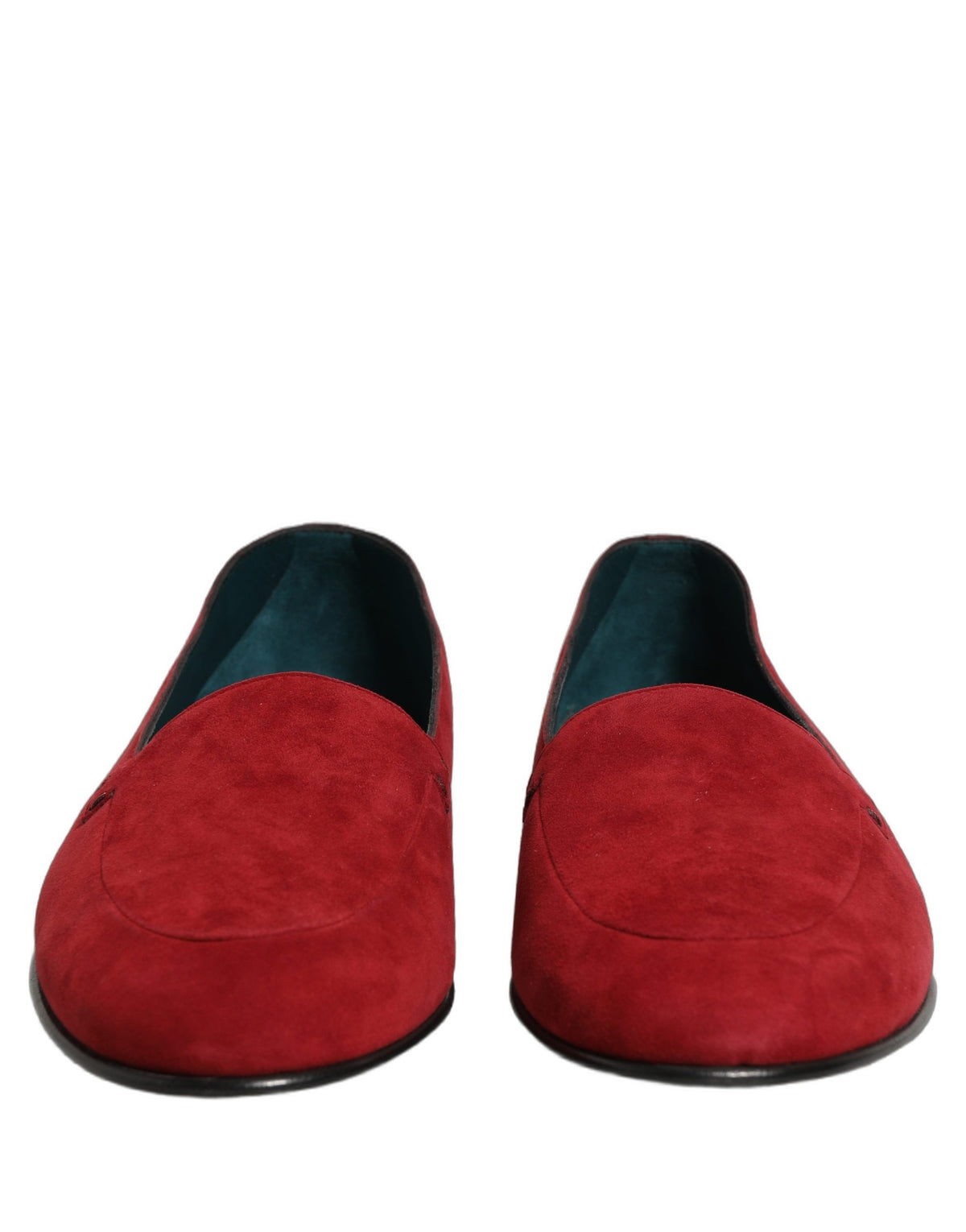 Dolce & Gabbana Men's Suede Leather Low-Heel Loafer Slip-On Shoes - Red