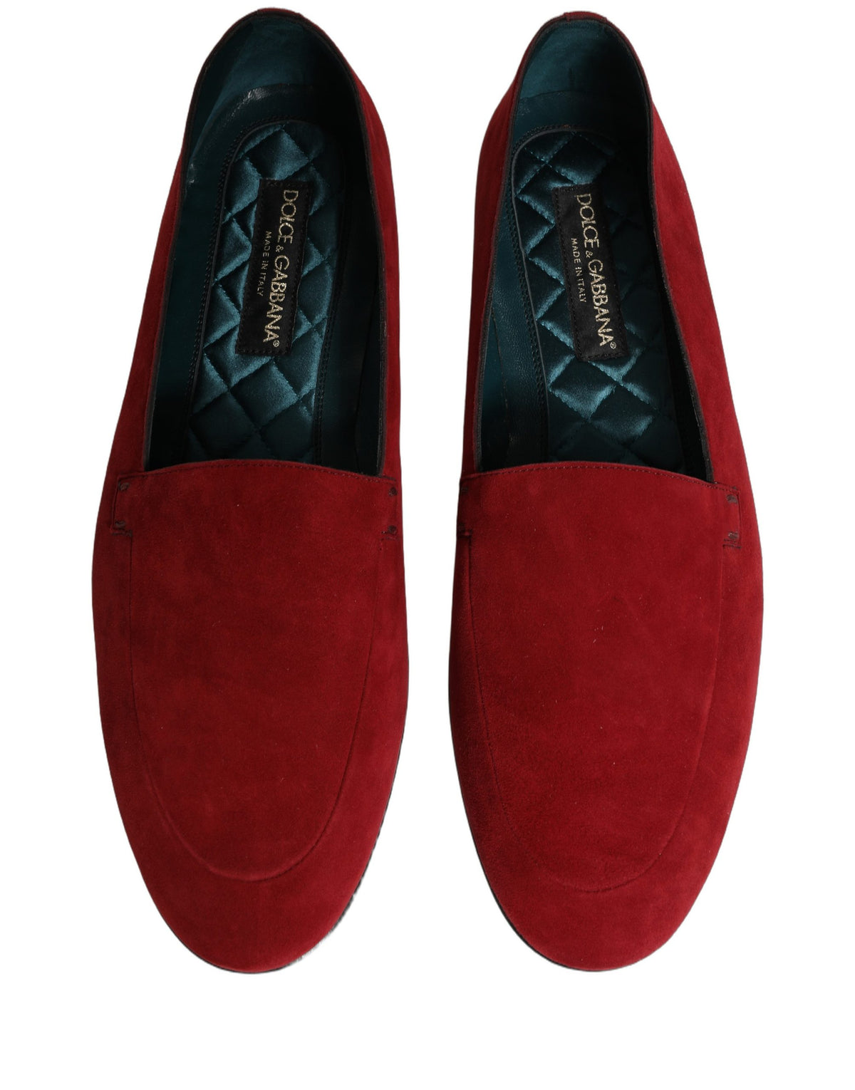 Dolce & Gabbana Men's Suede Leather Low-Heel Loafer Slip-On Shoes - Red