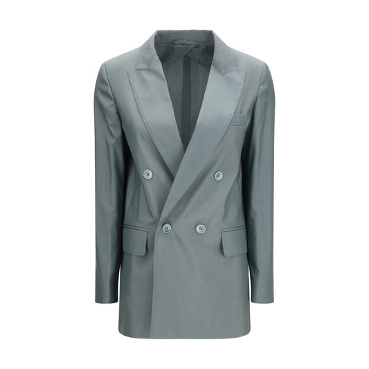 Blazer by Max Mara for women in merino wool & silk bicolour, jacquard & monogram features an crisp silhouette with sophisticated and a crisp lapel notch-lapel neckline for a truly crisp finish.