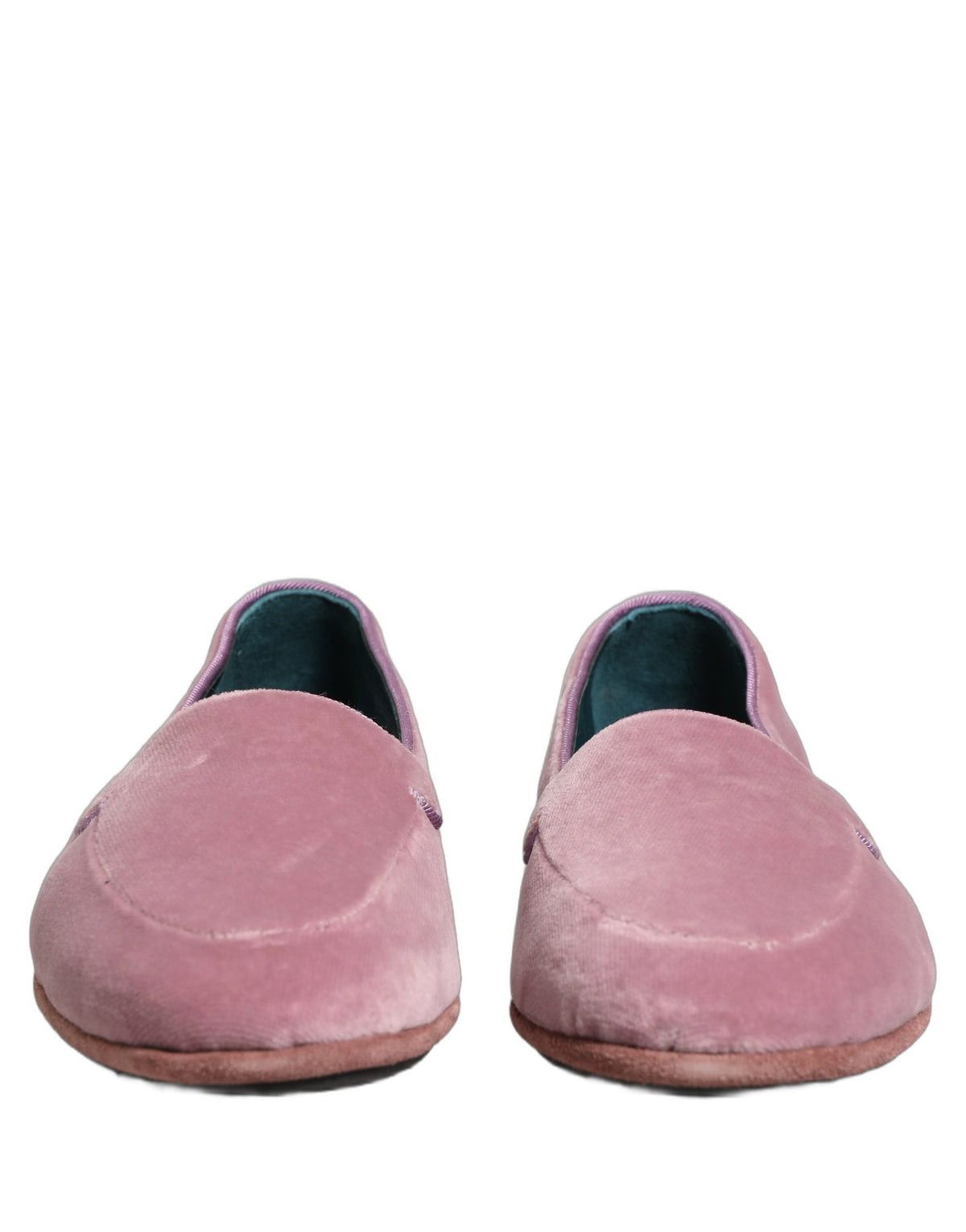 Dolce & Gabbana Aria Men's Leather & Velvet Flat Loafer Slip-On Shoes - Pink