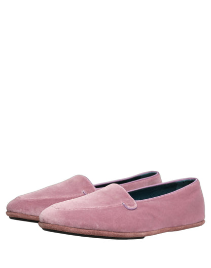 Dolce & Gabbana Aria Men's Leather & Velvet Flat Loafer Slip-On Shoes - Pink