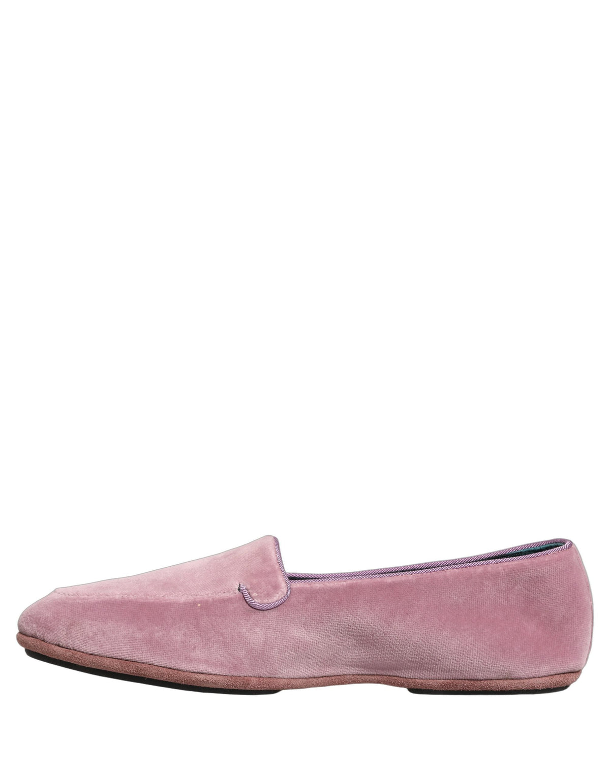 Dolce & Gabbana Aria Men's Leather & Velvet Flat Loafer Slip-On Shoes - Pink