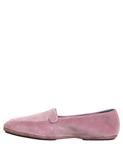 Dolce & Gabbana Aria Men's Leather & Velvet Flat Loafer Slip-On Shoes - Pink
