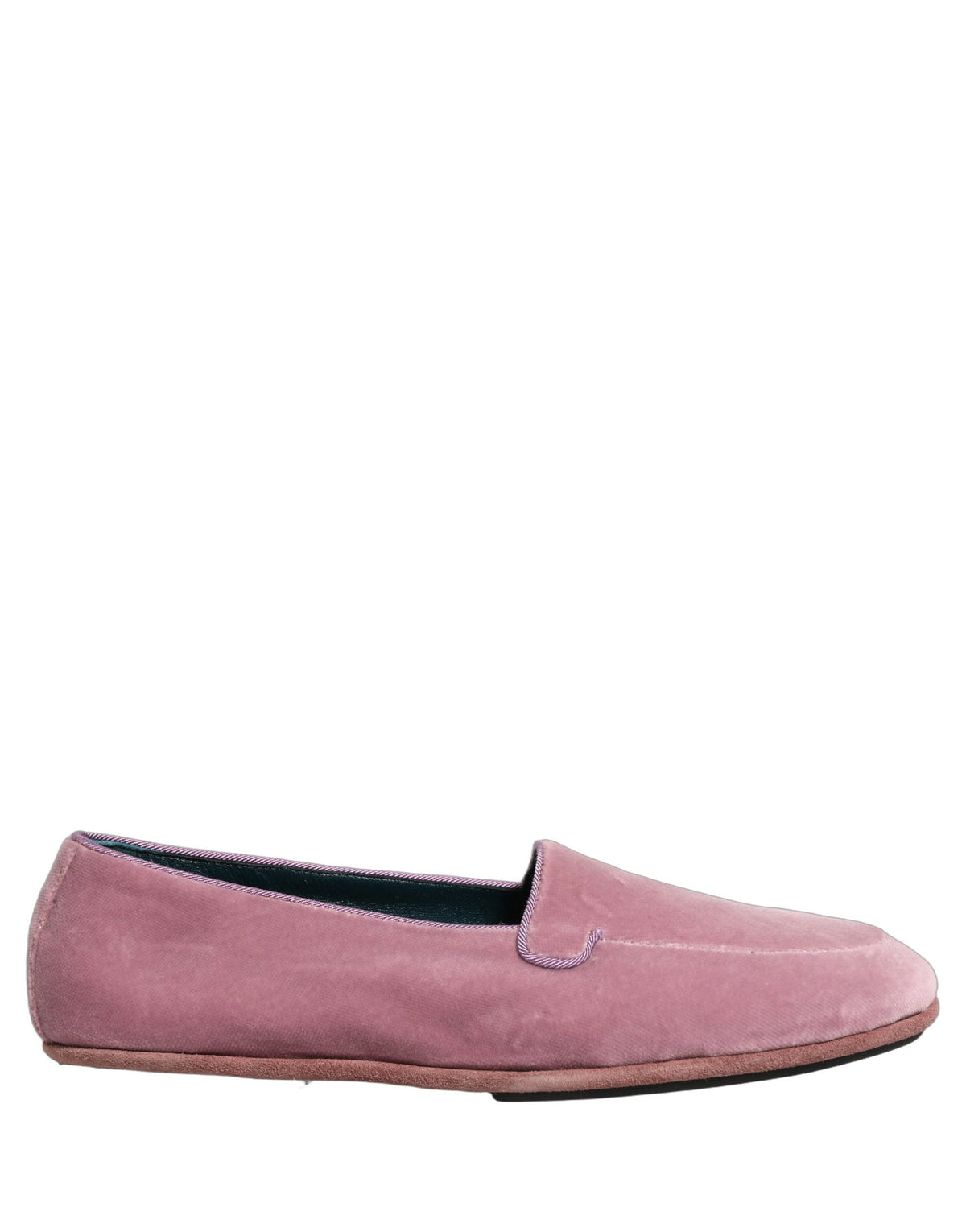 Dolce & Gabbana Aria Men's Leather & Velvet Flat Loafer Slip-On Shoes - Pink