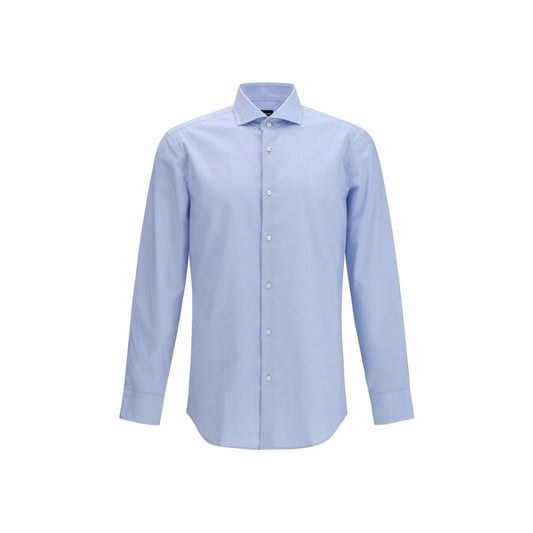 Hugo Boss Black Blue Cotton Dress Shirt