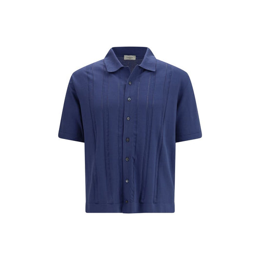 Piacenza Cashmere Blue Cotton Polo Shirt