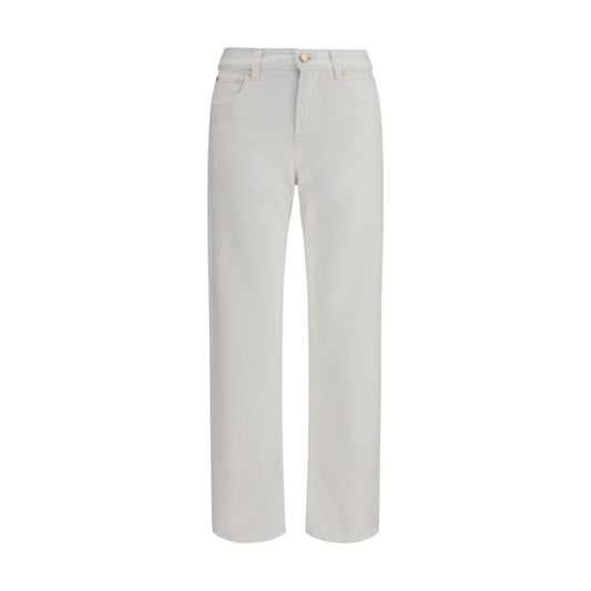 Umit Benan White Cotton Slim Fit Jeans