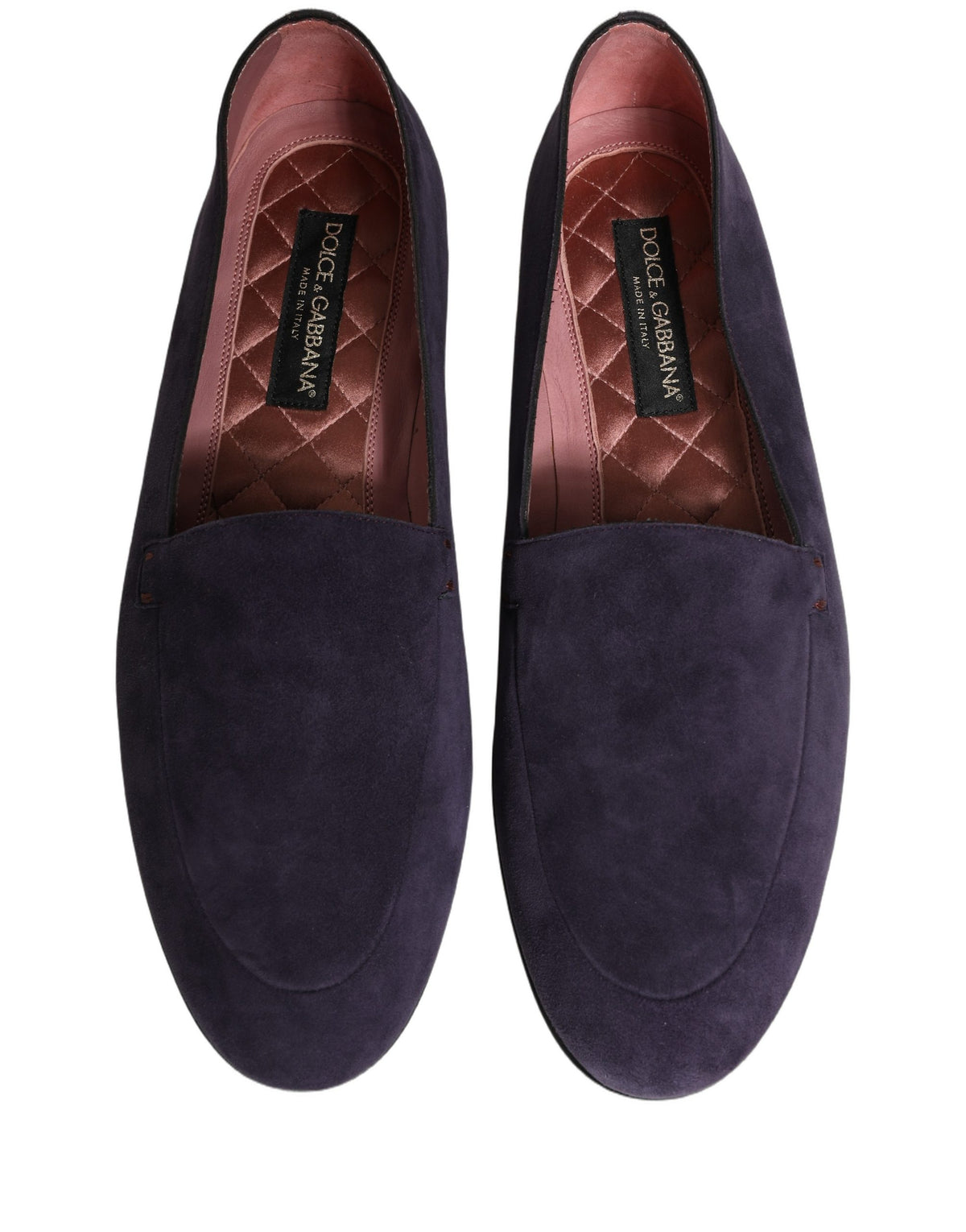 Dolce & Gabbana Men's Leather & Velvet Flat Loafer Slip-On Shoes - Violet