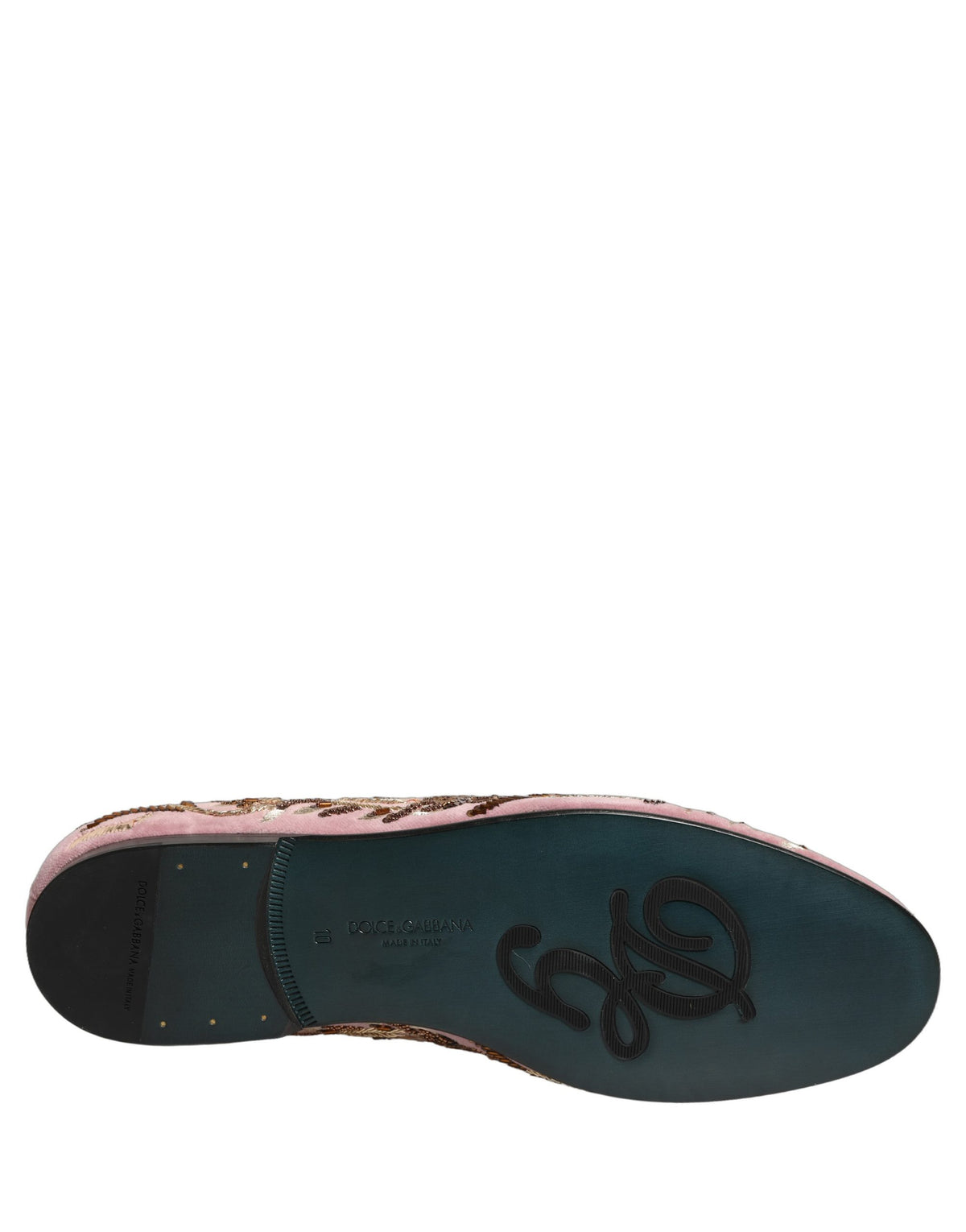 Dolce & Gabbana Men's Leather & Velvet Loafer Slip-On Shoes - Pink Floral