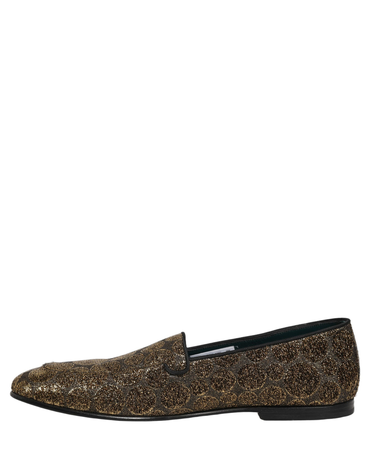 Dolce & Gabbana Aria Men's Leather & Lurex Loafer Slip-On Shoes - Gold