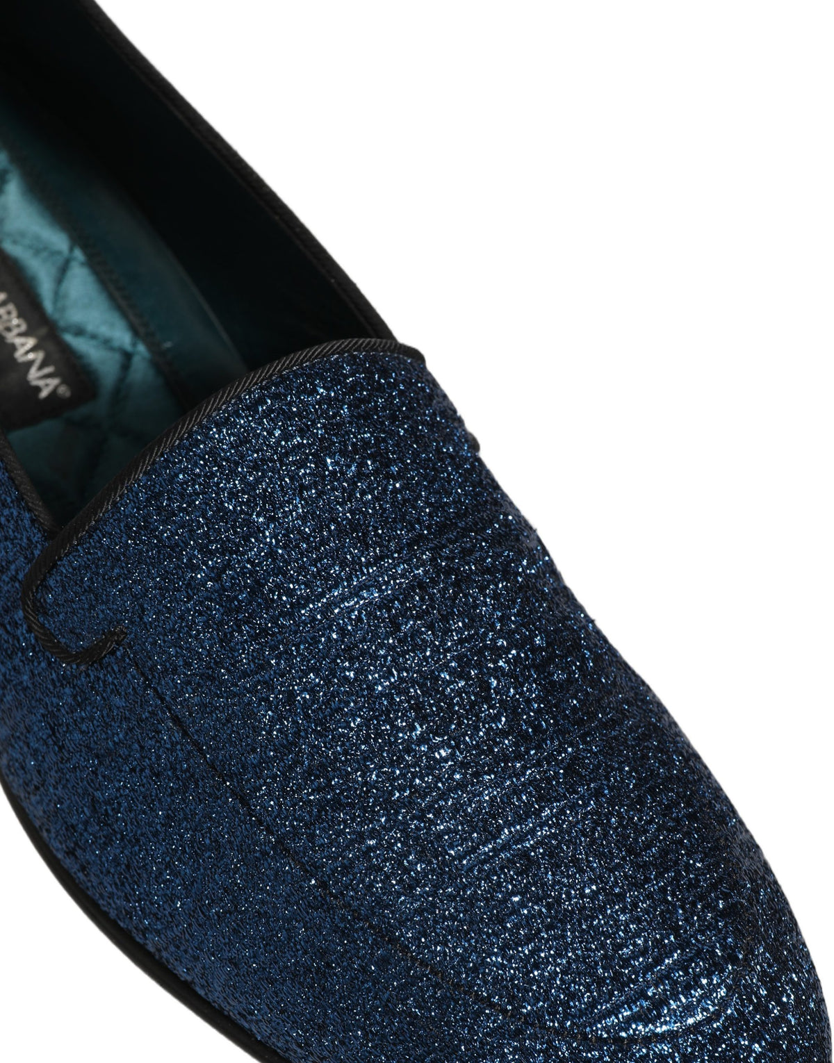 Dolce & Gabbana Aria Men's Leather & Lurex Loafer Slip-On Shoes - Blue Signature