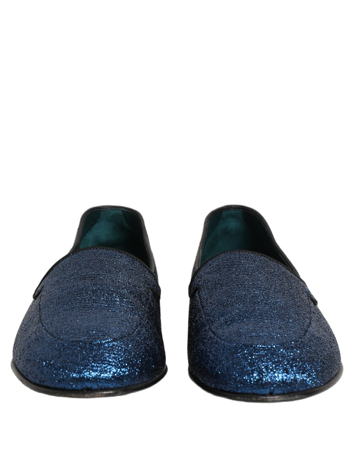 Dolce & Gabbana Aria Men's Leather & Lurex Loafer Slip-On Shoes - Blue Signature
