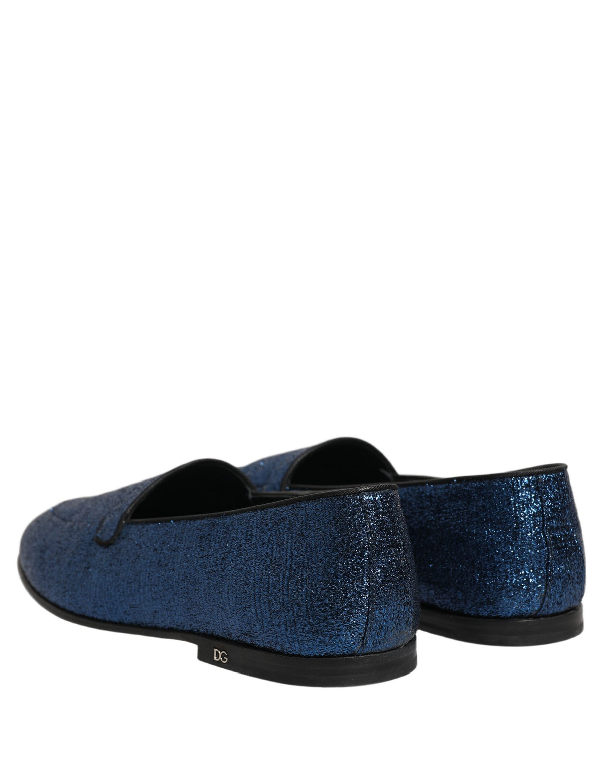 Dolce & Gabbana Aria Men's Leather & Lurex Loafer Slip-On Shoes - Blue Signature