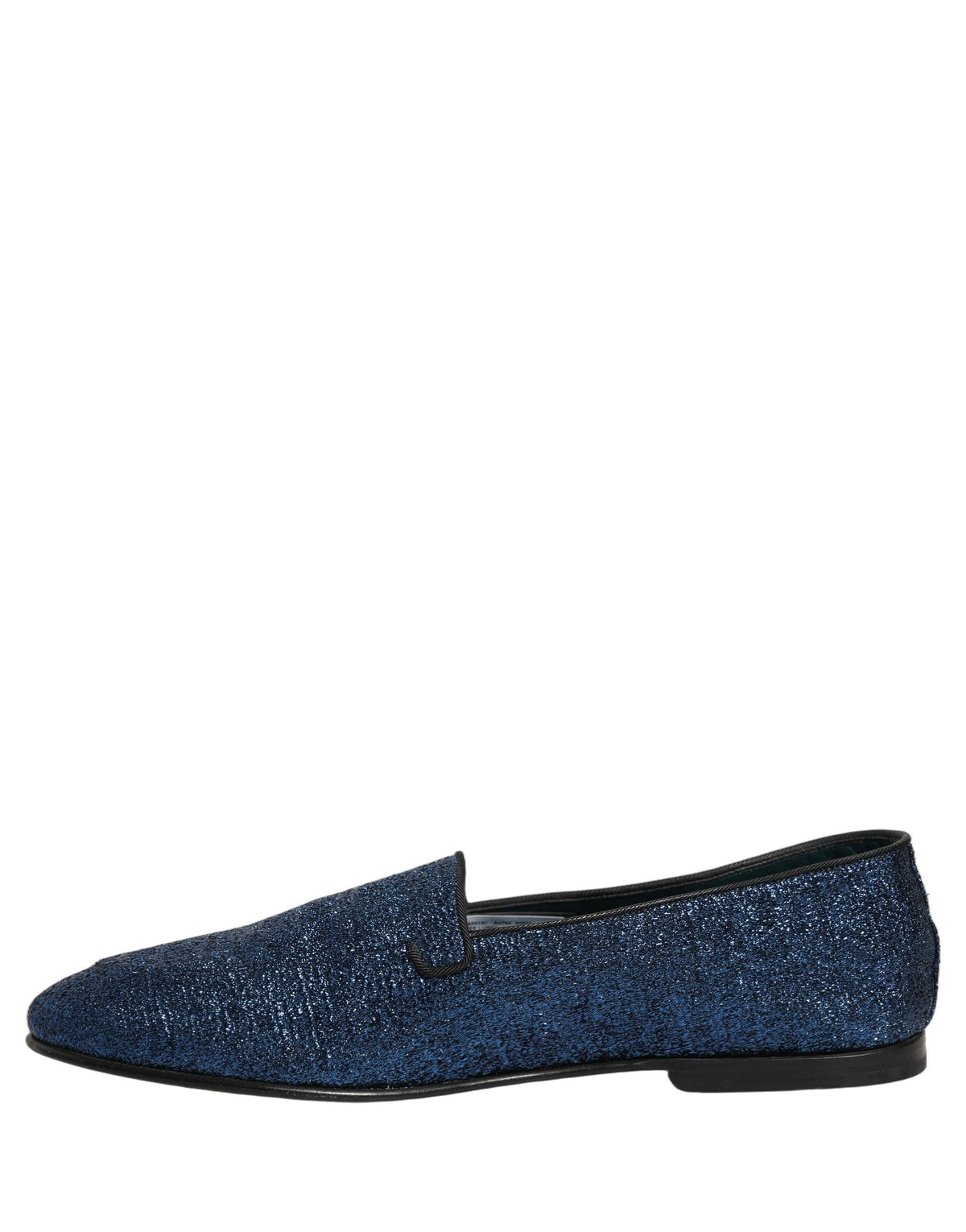Dolce & Gabbana Aria Men's Leather & Lurex Loafer Slip-On Shoes - Blue Signature