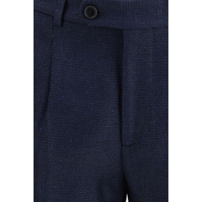 Pant Suit by Brunello Cucinelli for men in linen silk & wool blue showcases an bespeak silhouette, artfully detailed with a sophisticated and an bespeak regular-fit & wide for a refined finish.