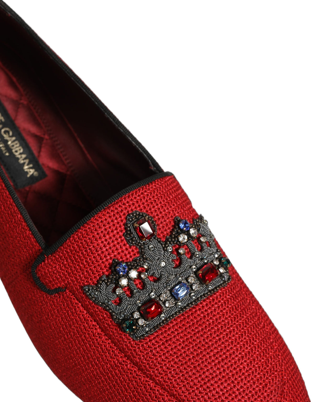 Dolce & Gabbana Men's Leather Loafer Slip-On Shoes - Red Signature