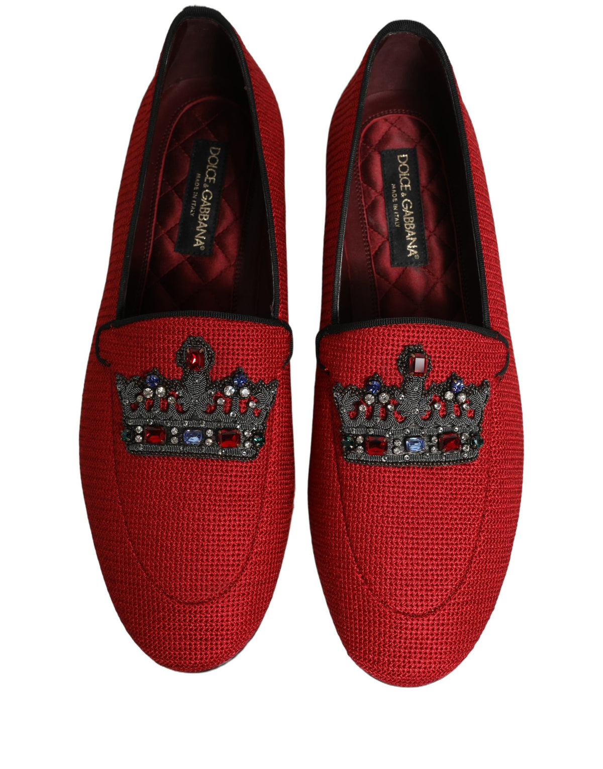 Dolce & Gabbana Men's Leather Loafer Slip-On Shoes - Red Signature