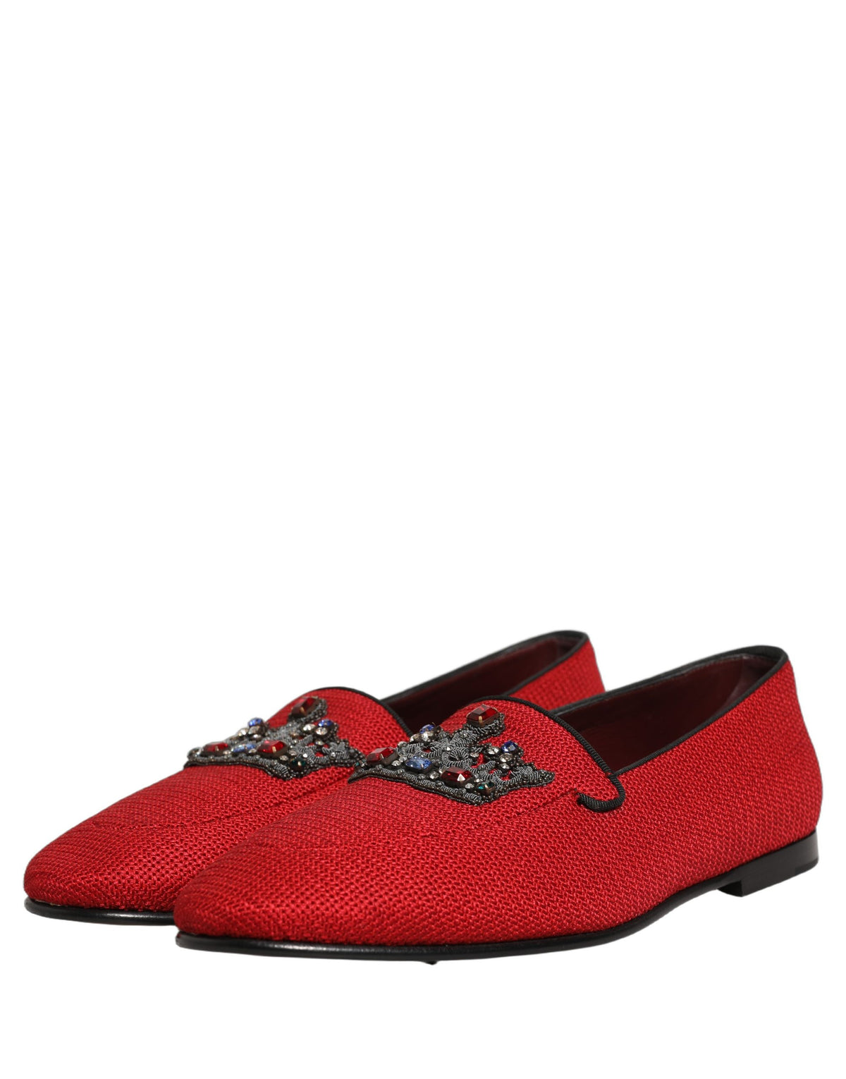 Dolce & Gabbana Men's Leather Loafer Slip-On Shoes - Red Signature