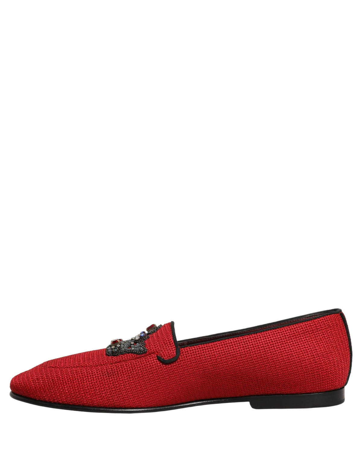 Dolce & Gabbana Men's Leather Loafer Slip-On Shoes - Red Signature
