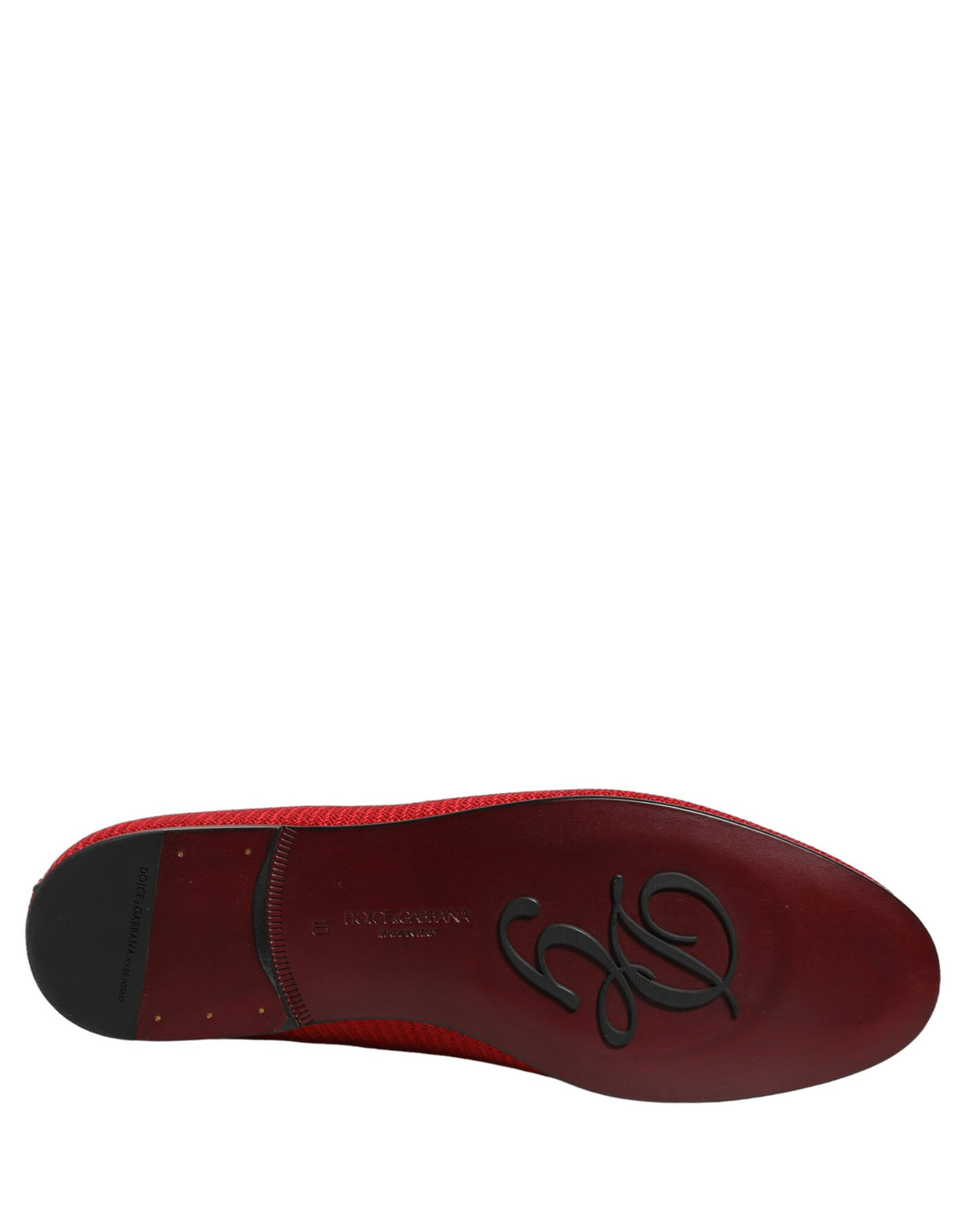 Dolce & Gabbana Men's Leather Loafer Slip-On Shoes - Red Signature