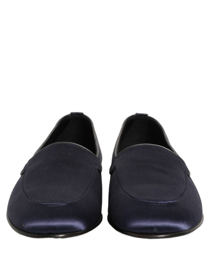 Dolce & Gabbana Men's Leather & Satin Loafer Slip-On Shoes - Navy