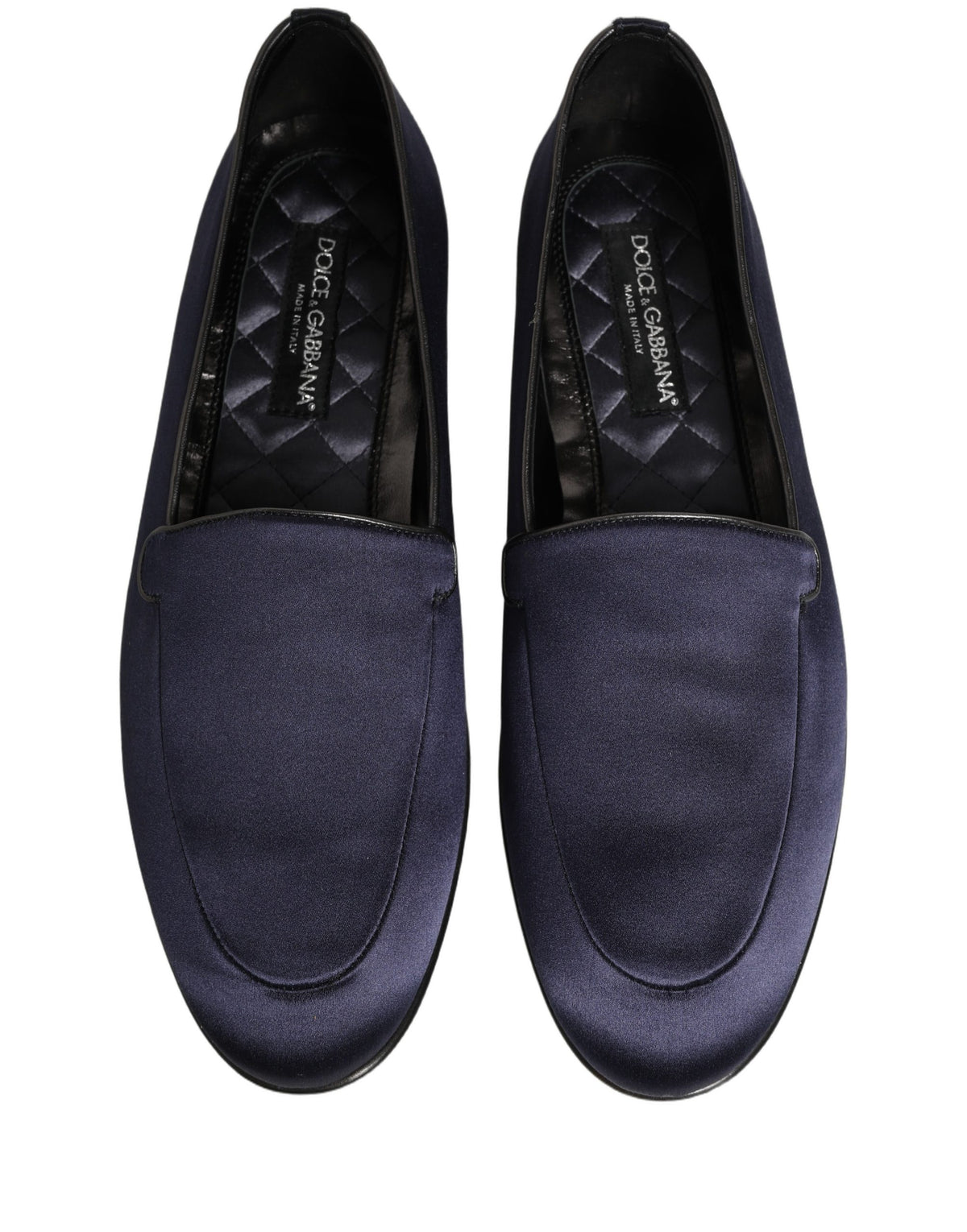 Dolce & Gabbana Men's Leather & Satin Loafer Slip-On Shoes - Navy