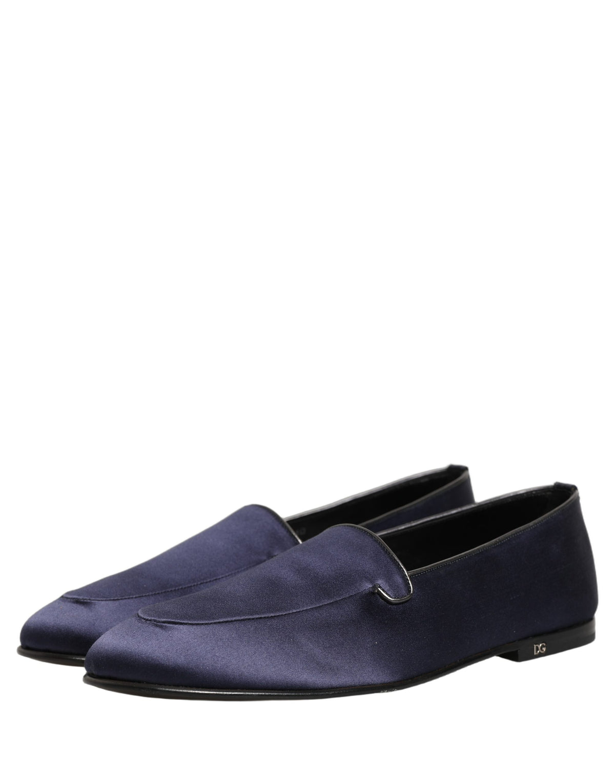 Dolce & Gabbana Men's Leather & Satin Loafer Slip-On Shoes - Navy