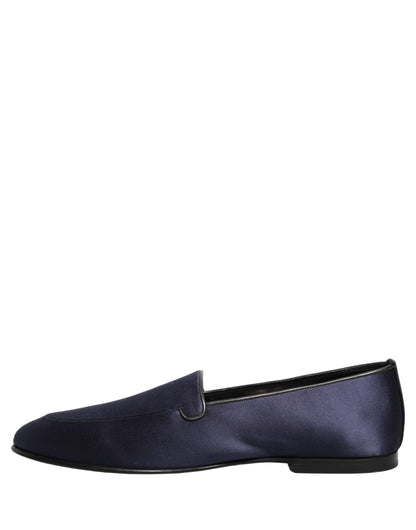 Dolce & Gabbana Men's Leather & Satin Loafer Slip-On Shoes - Navy