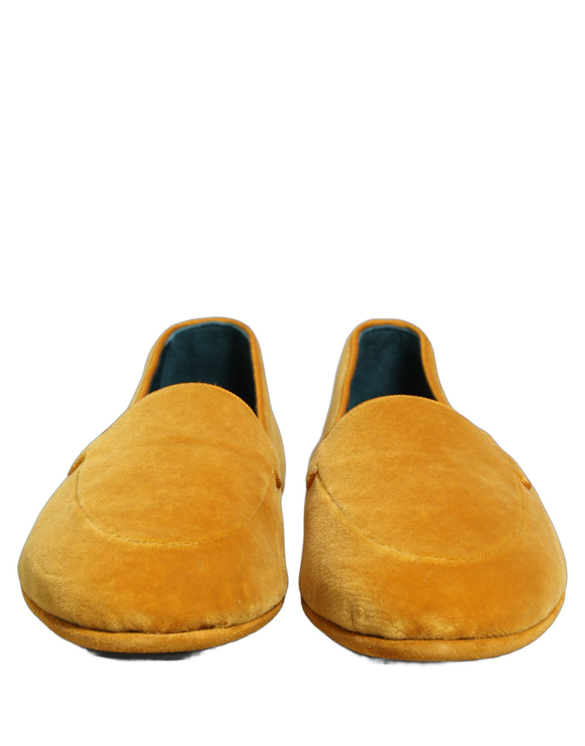 Dolce & Gabbana Men's Leather & Velvet Loafer Slip-On Shoes - Yellow