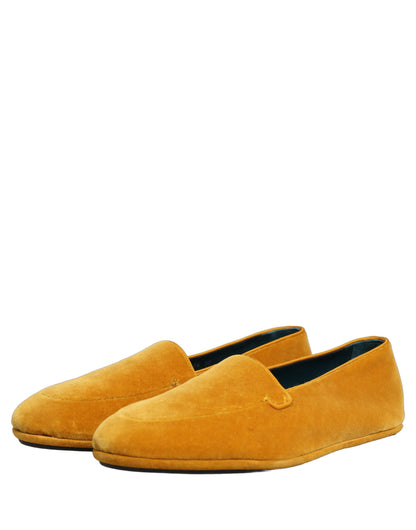 Dolce & Gabbana Men's Leather & Velvet Loafer Slip-On Shoes - Yellow
